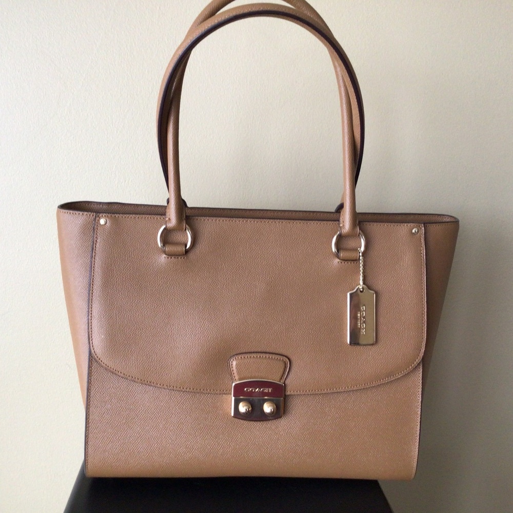 Coach Avary Tan Leather Tote